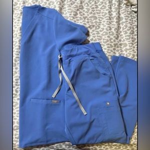 FIGS scrubs in Ceil Blue